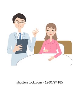 A pregnant woman hospitalized.