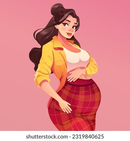 Pregnant Woman hugs her belly