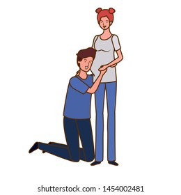 pregnant woman with husband standing