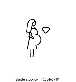 Pregnant, woman icon. Element of maternity culture. Thin icon for website design and development, app development. Premium icon