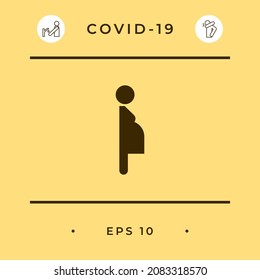 Pregnant woman icon, elements for your design