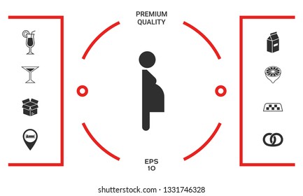 Pregnant woman icon. Graphic elements for your design