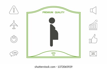 Pregnant woman icon. Graphic elements for your design