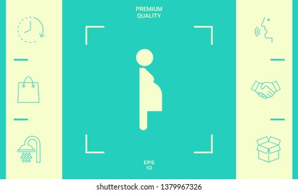 Pregnant woman icon. Graphic elements for your design