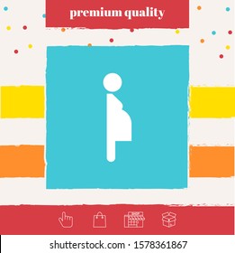 Pregnant woman icon. Graphic elements for your design