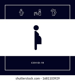 Pregnant woman icon. Graphic elements for your design