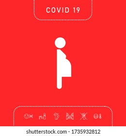 Pregnant woman icon. Graphic elements for your design