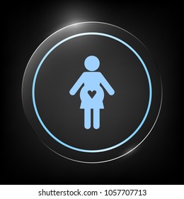 Pregnant woman icon with heart