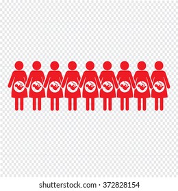 Pregnant woman icon Illustration design