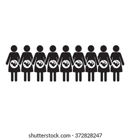 Pregnant woman icon Illustration design