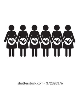 Pregnant woman icon Illustration design