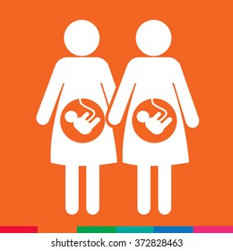 Pregnant woman icon Illustration design