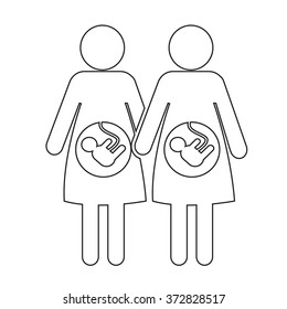 Pregnant woman icon Illustration design