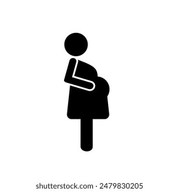 Pregnant woman icon isolated on white background. Pregnancy symbol illustration.