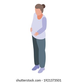 Pregnant woman icon. Isometric of pregnant woman vector icon for web design isolated on white background