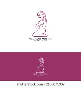 pregnant woman icon or logo