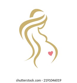 pregnant woman icon, pregnant mother vector symbol isolated