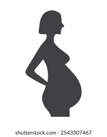pregnant woman icon. pregnancy in mother sign profile.