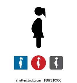 Pregnant woman icon symbol vector