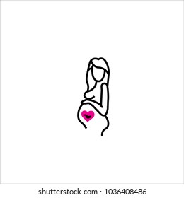 pregnant woman icon vector