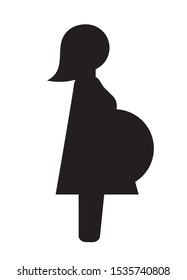 Pregnant woman icon vector illustration isolated flat