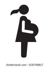 Pregnant woman icon vector illustration isolated flat