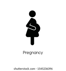 Pregnant woman icon vector. Linear style sign for mobile concept and web design. Pregnancy symbol illustration. Pixel vector graphics - Vector.