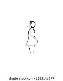 pregnant woman icon,vector best line icon.