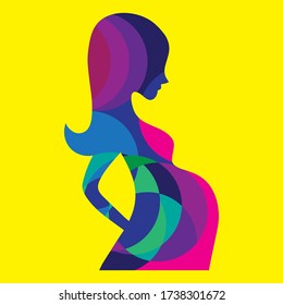 Pregnant Woman Illustration Vector Design