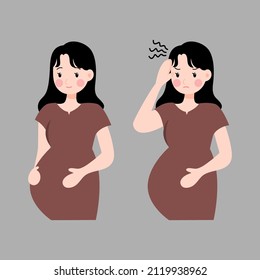 Pregnant woman illustration vector flat concept 