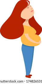 Pregnant woman , illustration, vector on white background