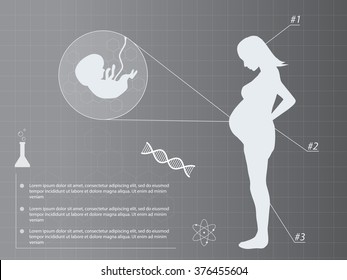 Pregnant woman infographic medicine background