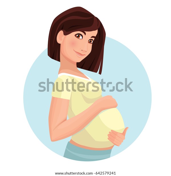 Pregnant Woman Isolated On White Vector Stock Vector (Royalty Free ...