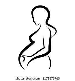 Pregnant Woman Symbol Stylized Vector Sketch Stock Vector (Royalty Free ...