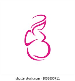 pregnant woman, isolated vector symbol
