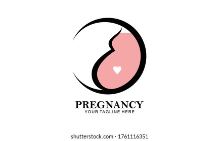 Pregnant woman, pregnant lady logo vector design