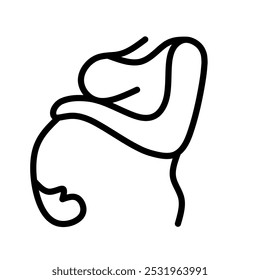 Pregnant woman line art icon