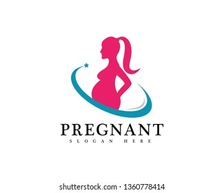 pregnant woman line art symbols template vector