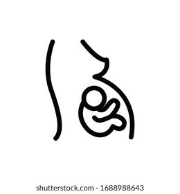 pregnant woman line icon, vector illustration