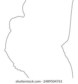 A pregnant woman with lines on a white background.
