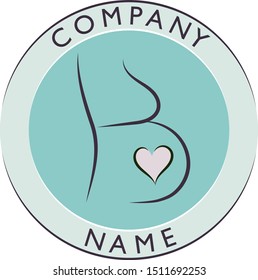 Pregnant woman logo for company. Circle shape