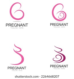 pregnant woman logo design illustration icon template vector , abstract minimalist simple, for childbirth, maternity clinic, pregnant fashion, pregnant photos,with modern concepts