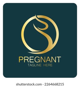 pregnant woman logo design illustration icon template vector , abstract minimalist simple, for childbirth, maternity clinic, pregnant fashion, pregnant photos,with modern concepts