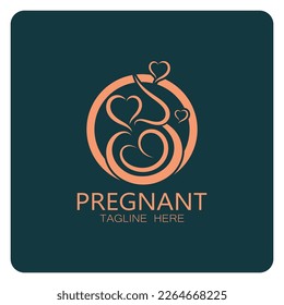 pregnant woman logo design illustration icon template vector , abstract minimalist simple, for childbirth, maternity clinic, pregnant fashion, pregnant photos,with modern concepts