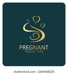 pregnant woman logo design illustration icon template vector , abstract minimalist simple, for childbirth, maternity clinic, pregnant fashion, pregnant photos,with modern concepts