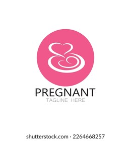pregnant woman logo design illustration icon template vector , abstract minimalist simple, for childbirth, maternity clinic, pregnant fashion, pregnant photos,with modern concepts