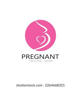 pregnant woman logo design illustration icon template vector , abstract minimalist simple, for childbirth, maternity clinic, pregnant fashion, pregnant photos,with modern concepts