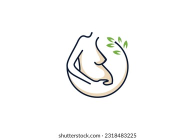 Pregnant woman logo design with modern unique concept