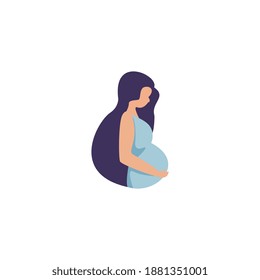 pregnant woman logo modern flat design illustration