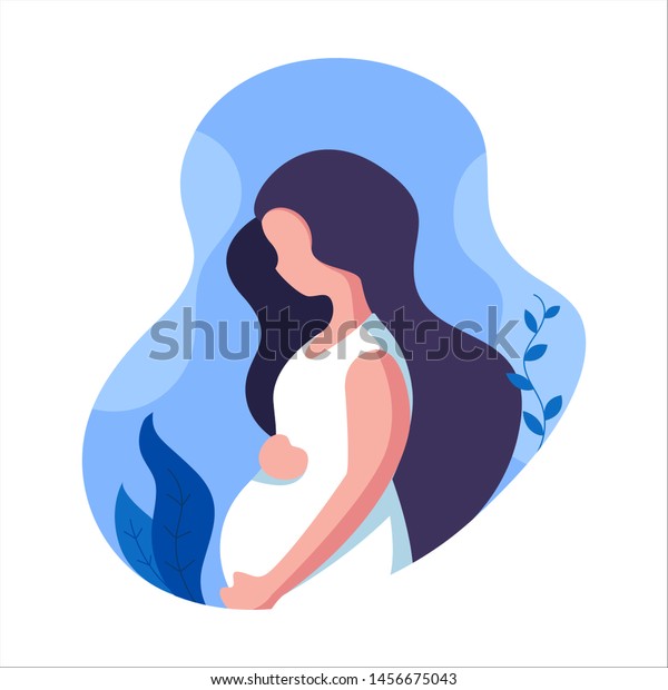 pregnant woman\
logo modern flat design\
illustration